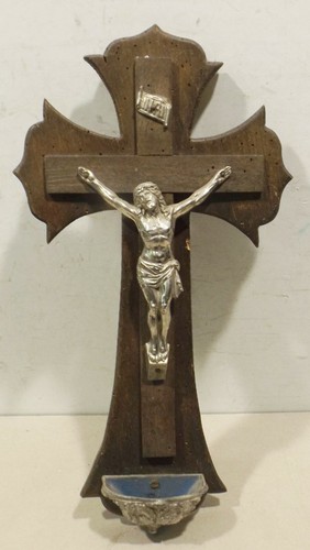 Altes holz kruzifix - holz, metall