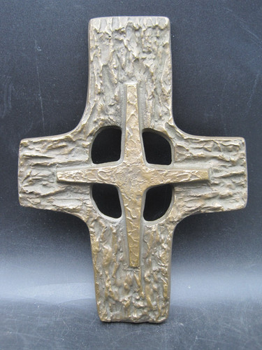 Brutalist bronze kreuz - bronze,